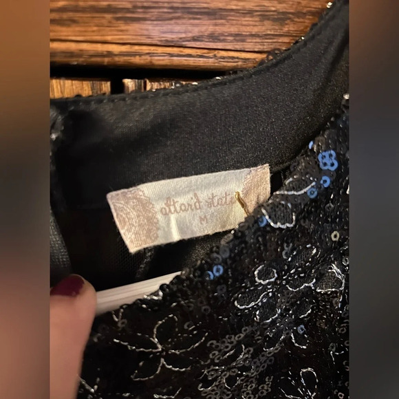 NWT Altar'd State | Sequin Black Chiffon Dress | medium - Picture 5 of 7